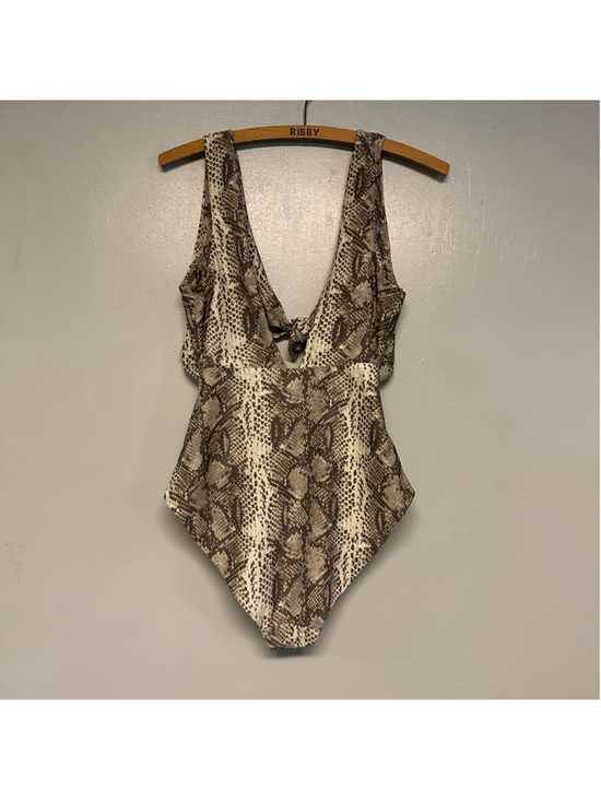 Aerie Other - Aerie Snake Print One Piece Swimsuit size Medium Brown White